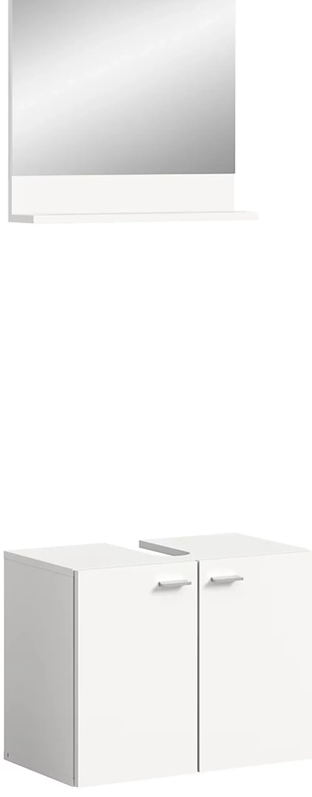 Meuble Sous Lavabo|Chb Collection Tambo - Ensemble de 2 meubles de salle de bains (L/H/P : 57x186x33 cm) en mélaminé blanc, vasque non incluse