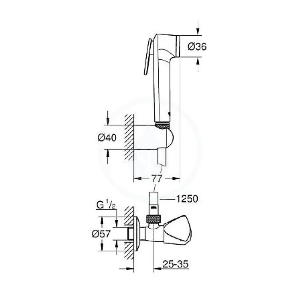 Grohe Tempesta-F Trigger Spray 30 Ensemble avec robinet d'arrêt 1 jet, chromé (27514001)