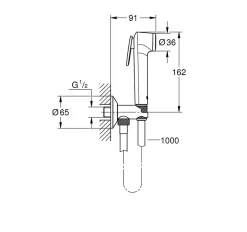 Grohe Tempesta-F Trigger Spray 30 Ensemble avec robinet d'arrêt 1 jet, chromé (26358000)
