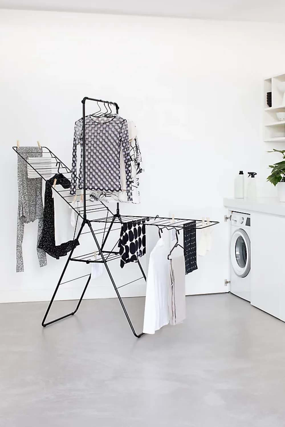 Etendoir À Linge|Brabantia Étendoir à linge 25 m Hangon avec portant à cintre coloris noir
