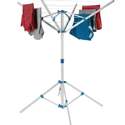 Etendoir À Linge|Tectake Étendoir à linge avec pied en Aluminium Pliable 102 x 102 x 160 cm gris