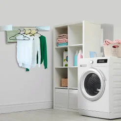 Etendoir À Linge|Kitchen Move Étendoir à linge mural COBRA Blanc Aluminium 6M