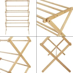 Etendoir À Linge|[En.Casa] Étendoir à linge pliable Grinau bambou 128 x 72 x 44 cm naturel en.casa