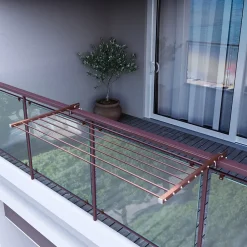 Etendoir À Linge|Foxydry Étendoir corten pliable pour balcon 62x63x8 cm Duo