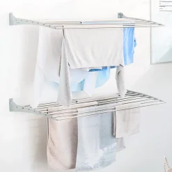 Etendoir À Linge|Foxydry Étendoir mural alu blanc bas 60x50x10cm Fold Down 60