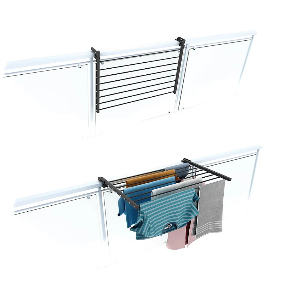 Foxydry Étendoir rabattable pour rambarde alu 82x63x8 cm Duo
