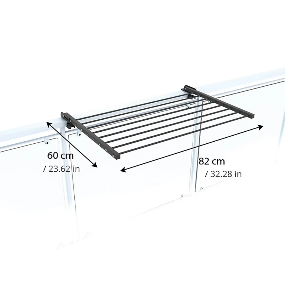 Foxydry Étendoir rabattable pour rambarde alu 82x63x8 cm Duo
