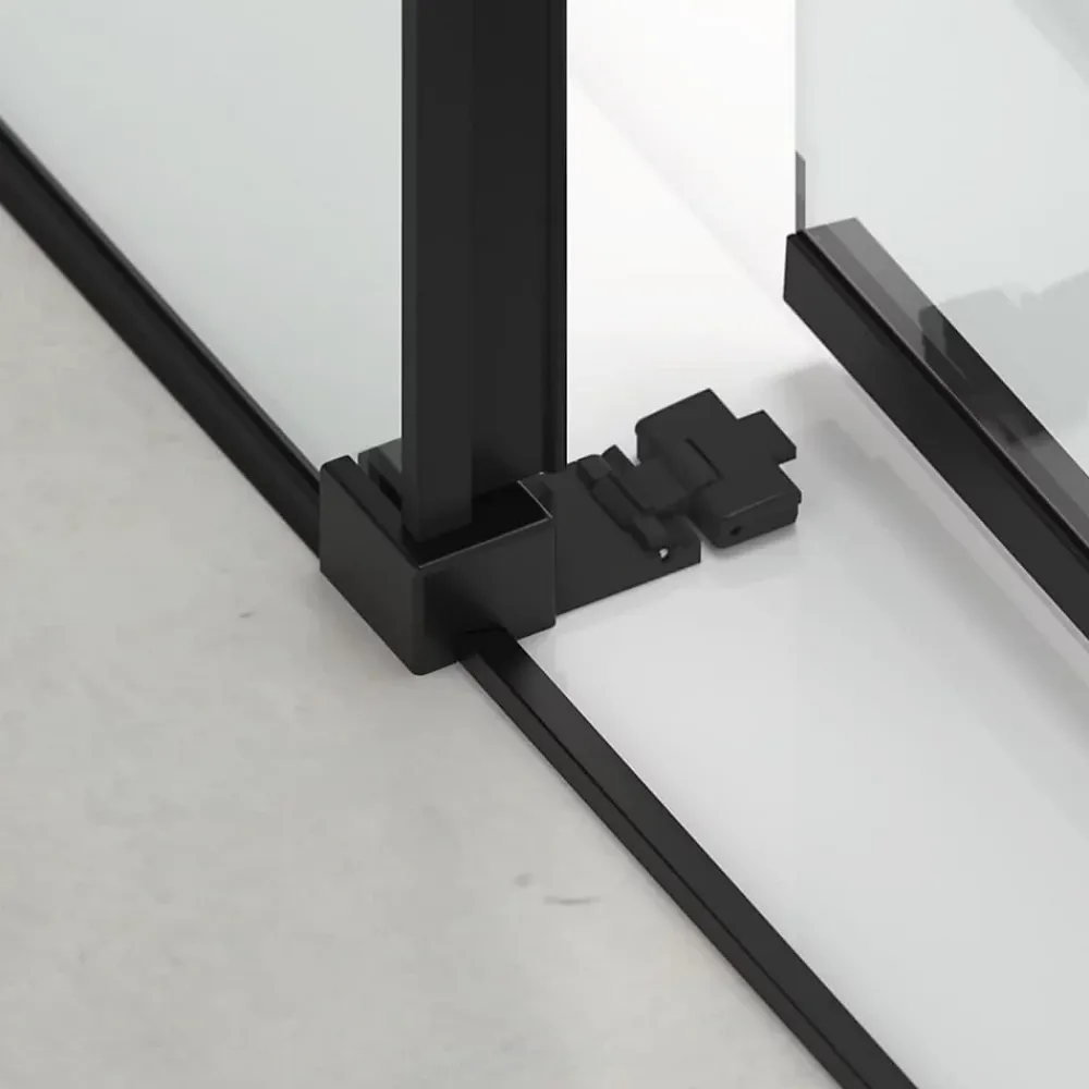 Swiss Aqua Technologies TEX BB Porte de douche 110x195cm coulissante anticalcaire avec profilés noir mat (SATTEXDBB110CT-SET)