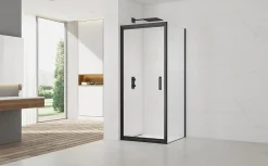 Swiss Aqua Technologies TEX-C ensemble porte compact/paroi 100x90cm anticalcaire avec profilés noir mat (SATTEXC100S90C)