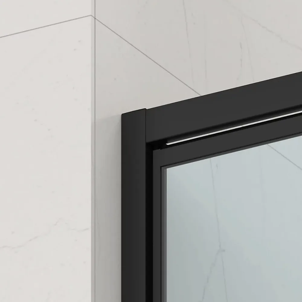 Swiss Aqua Technologies TEX-C Porte de douche 100x195cm ouverture gain de place anticalcaire avec profilés noir mat (SATTEXC100CT)