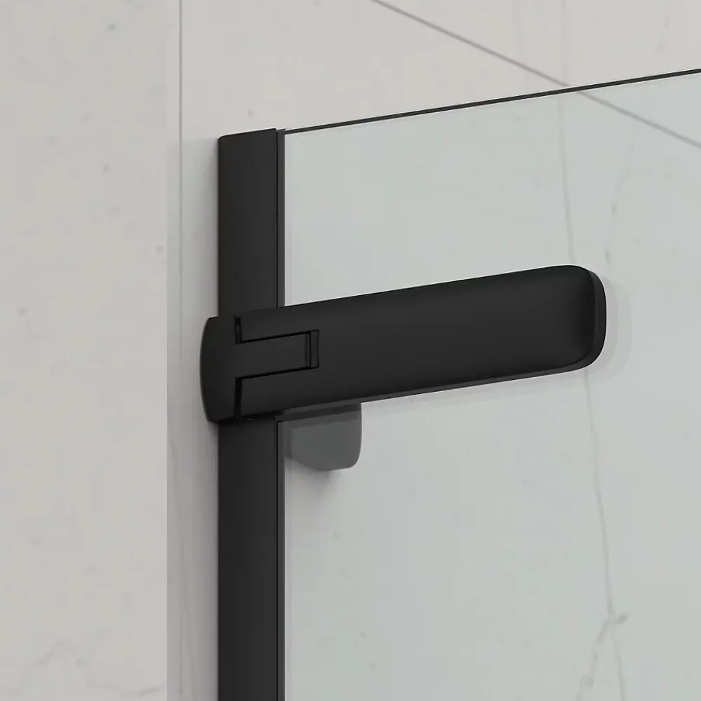 Porte De Douche|Swiss Aqua Technologies TGD NEW Porte de douche 100x200cm pivotante anticalcaire avec profilé noir mat (SATTGDO100NIKAC)