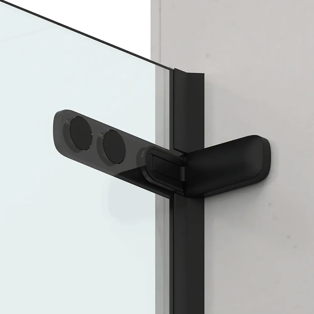 Porte De Douche|Swiss Aqua Technologies TGD NEW Porte de douche 100x200cm pivotante anticalcaire avec profilé noir mat (SATTGDO100NIKAC)