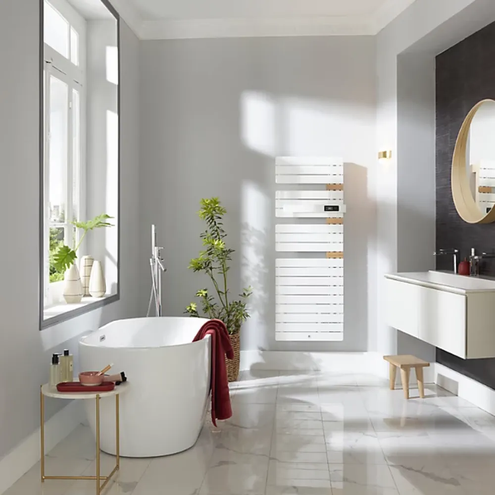 Thermor - Sèche-serviettes Allure 3 mat à gauche 750W gris ardoise/chêne - 483230