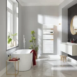 Sèche-Serviettes Soufflant|Thermor - Sèche-serviettes Allure 3 mat à droite avec soufflerie 1750W gris roche/chêne - 483190