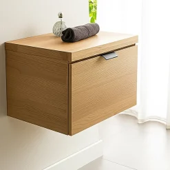 Etagère Salle De Bains|Byca Tiroir suspendu 48 cm en chêne - Massif naturel - Meuble de salle de bain design et fonctionnel