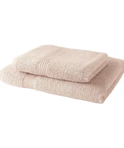 Serviette De Bain|Todays Tools TODAY Lot de 1 Drap de Bain 100% coton 70x130 cm + 1 Serviette de Bain 50x100 cm - Rose des sables