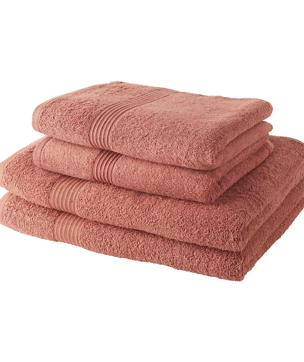 Serviette De Bain|Todays Tools TODAY Lot de 2 Serviettes de Bain 50x100 cm + 2 Draps de Bain 70x130 cm Terracotta 100% coton