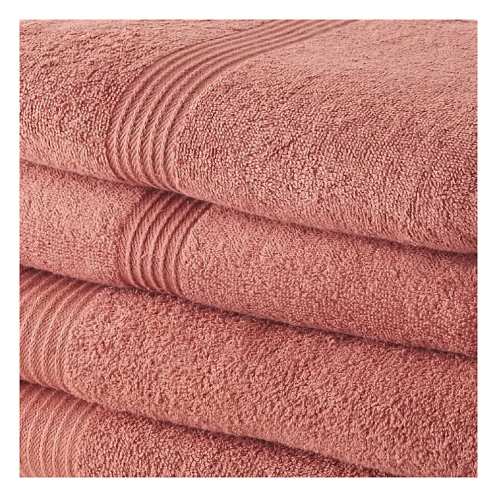 Serviette De Bain|Todays Tools TODAY Lot de 2 Serviettes de Bain 50x100 cm + 2 Draps de Bain 70x130 cm Terracotta 100% coton