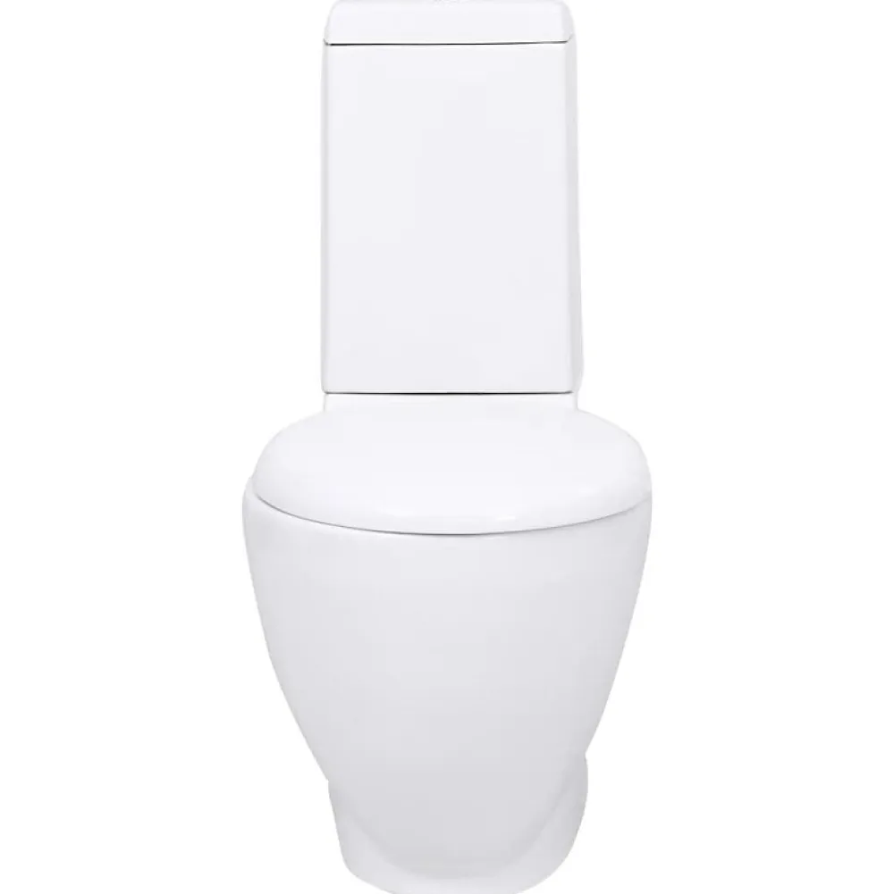 Vidaxl Toilette en céramique écoulement d eau à l arrière blanc