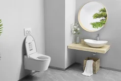 Wc Japonais|Nashi Toilette japonaise EOS suspendue avec bâti-support, WC lavant automatique, mural gamme supérieure