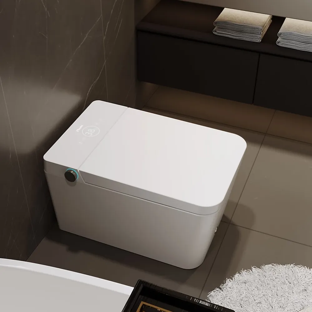 Wc Japonais|Nashi Toilette japonaise OVIAN SQUARE SORTIE VERTICALE, WC lavant automatique, design carré gamme supérieure