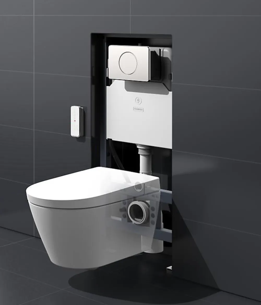Wc Japonais|Nashi Toilette japonaise EOS PRO suspendue avec bâti-support, WC lavant automatique, gamme supérieure