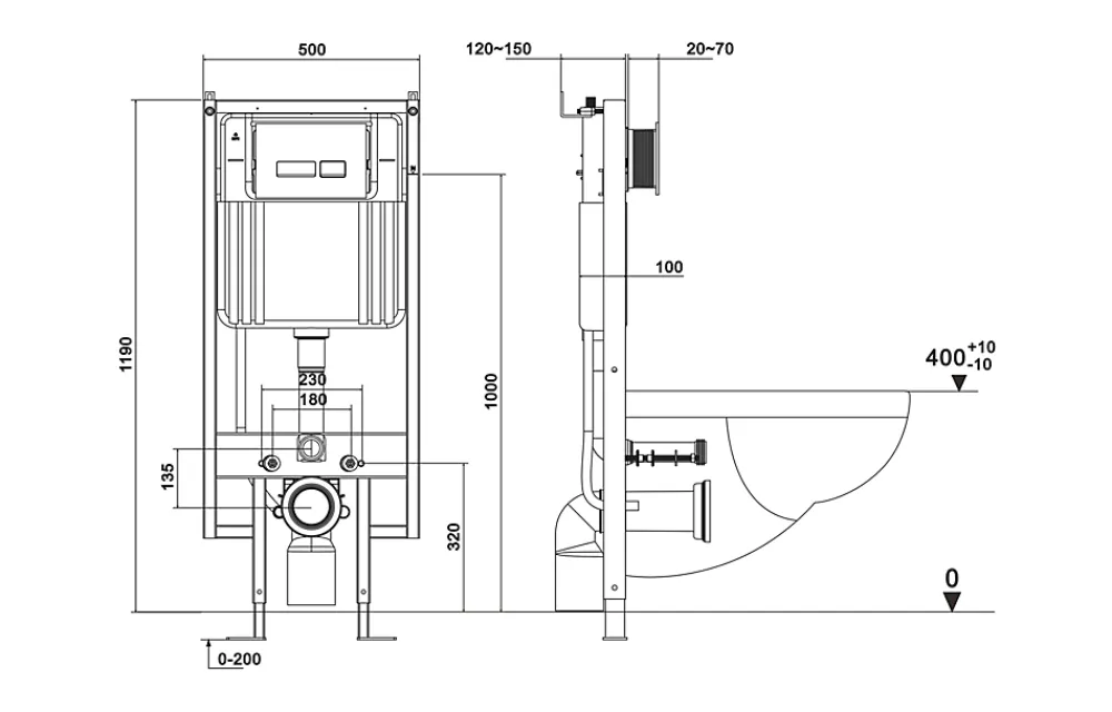 Wc Japonais|Nashi Toilette japonaise EOS suspendue avec bâti-support, WC lavant automatique, gamme supérieure
