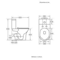 Stano Toilette WC à poser CIPOLI en ceramique noir mat