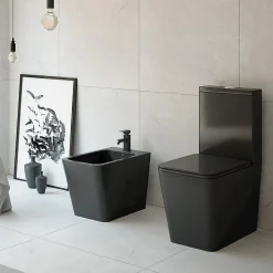 Aquore Toilette WC à poser PISA en ceramique noir mat