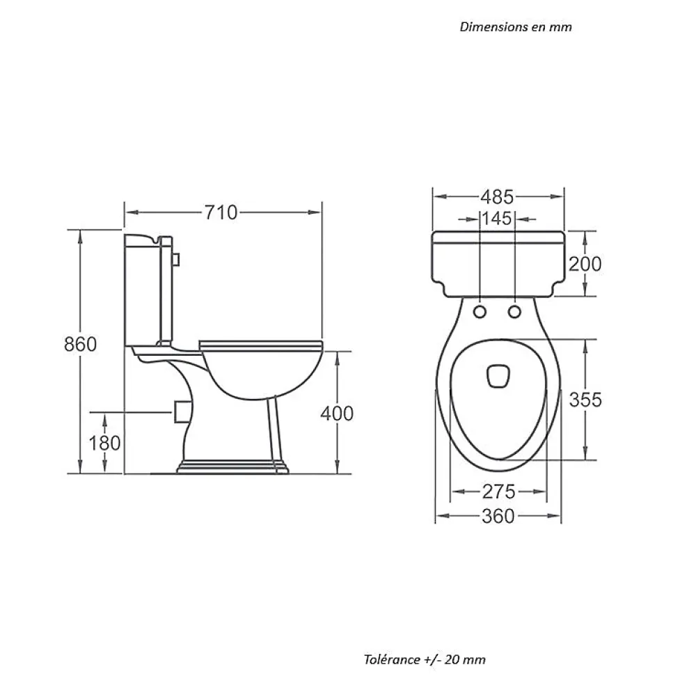 Wc À Poser|Rogier & Mothes Toilette WC à poser retro CHERY en ceramique