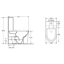 Aquore Toilette WC à poser TURIN en ceramique noir mat