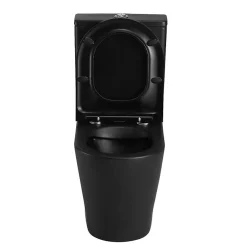 Aquore Toilette WC à poser TURIN en ceramique noir mat