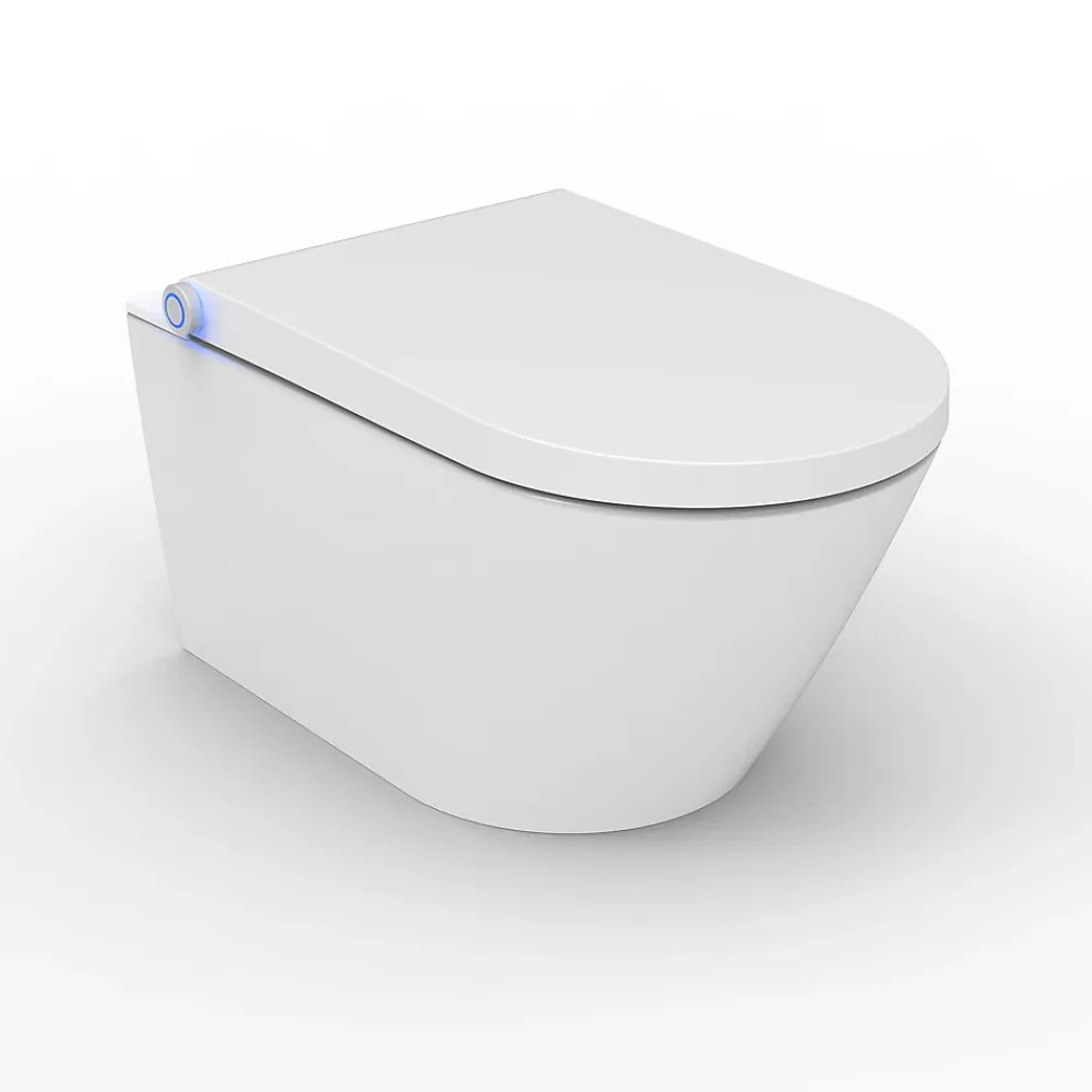 Wc Japonais|Bernstein Toilettes japonais céramique, WC japonais lavant avec LED - 59,3x38,4x38cm - Basic 1102