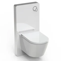 Bernstein Toilettes Japonais céramique, WC lavant japonais avec module blanc (100,4x48,3x10,8cm) - WC 38,4x59,3x38cm - Basic 1102
