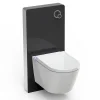 Bernstein Toilettes Japonais céramique, WC lavant japonais avec module noir (100,4x48,3x10,8cm) - WC 38,4x59,3x38cm - Basic 1102