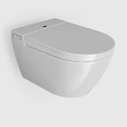 Wc Japonais|Bernstein Toilettes japonaises céramique WC lavant suspendus + Télécommande, siège chauffant, séchoir, Blanc, 59,2x40x42,4cm - 540PRO