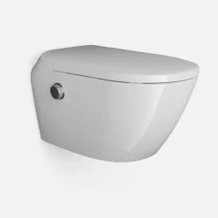 Bernstein Toilettes Japonaises céramique WC lavant suspendu, Télécommande, siège chauffant, Filtre, Séchoir - 59,5x42,5x43cm - T640PRO