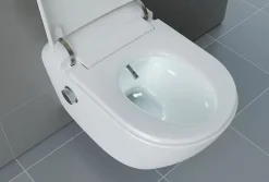 Bernstein Toilettes Japonaises céramique WC lavant suspendu, Télécommande, siège chauffant, Filtre, Séchoir - 59,5x42,5x43cm - T640PRO