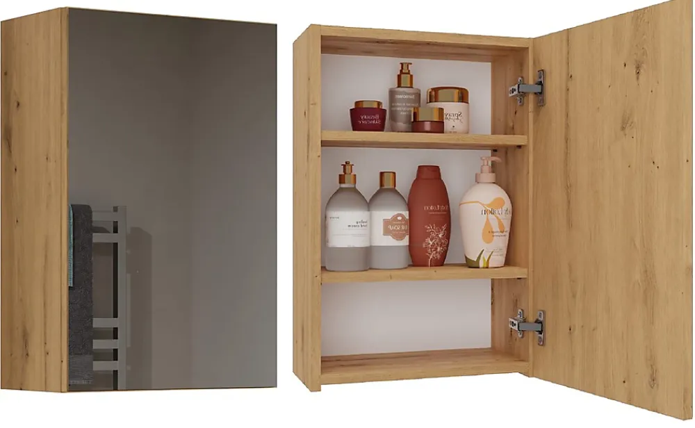 Armoire De Salle De Bains|Autres TONNI - Armoire de toilette murale 1 porte - Meuble Salle De Bain avec miroir - 40x22x60 cm - Rangement
