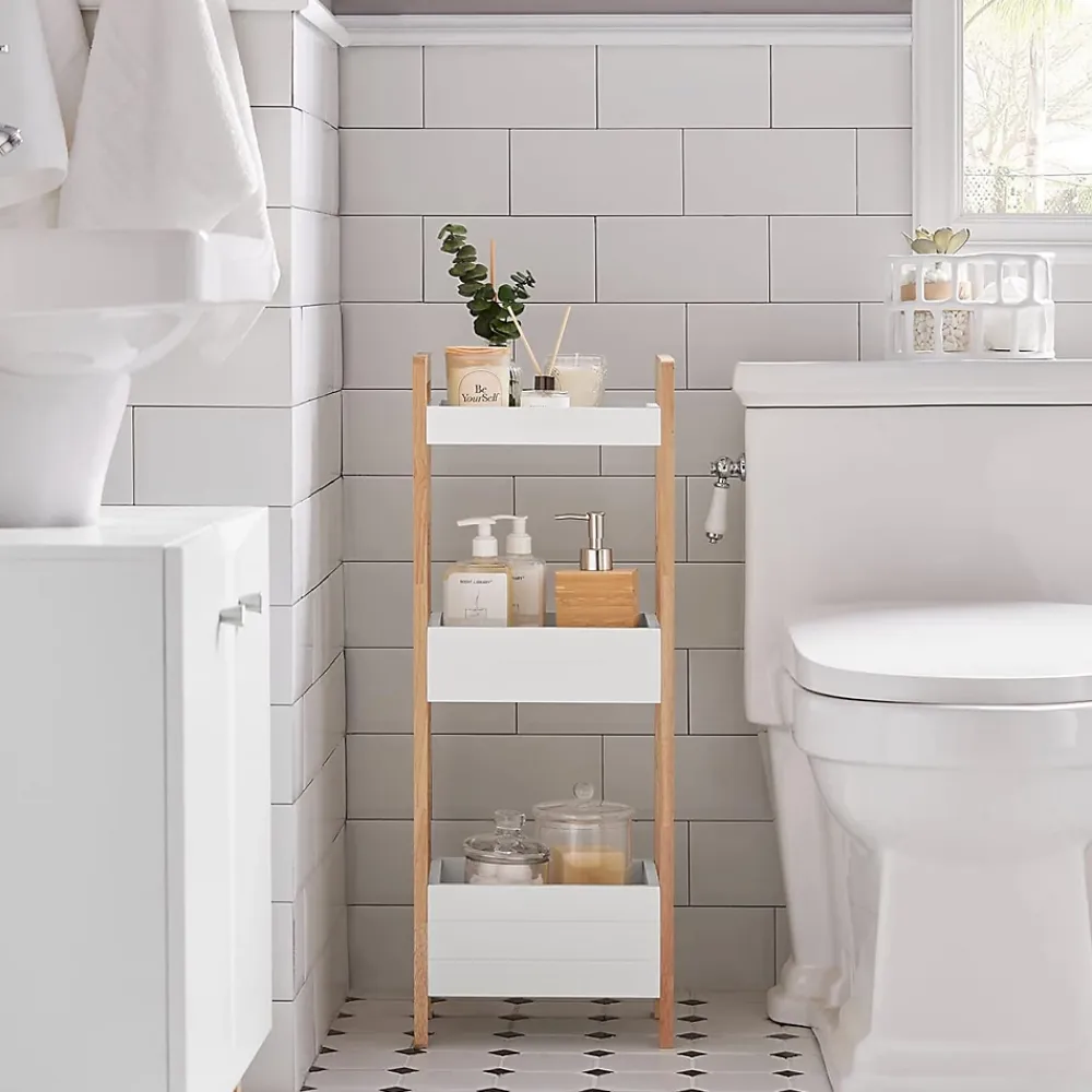 Sobuy Tour de Rangement Etagère de Stockage, 3 étages FRG226-WN,