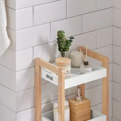 Sobuy Tour de Rangement Etagère de Stockage, 3 étages FRG226-WN,