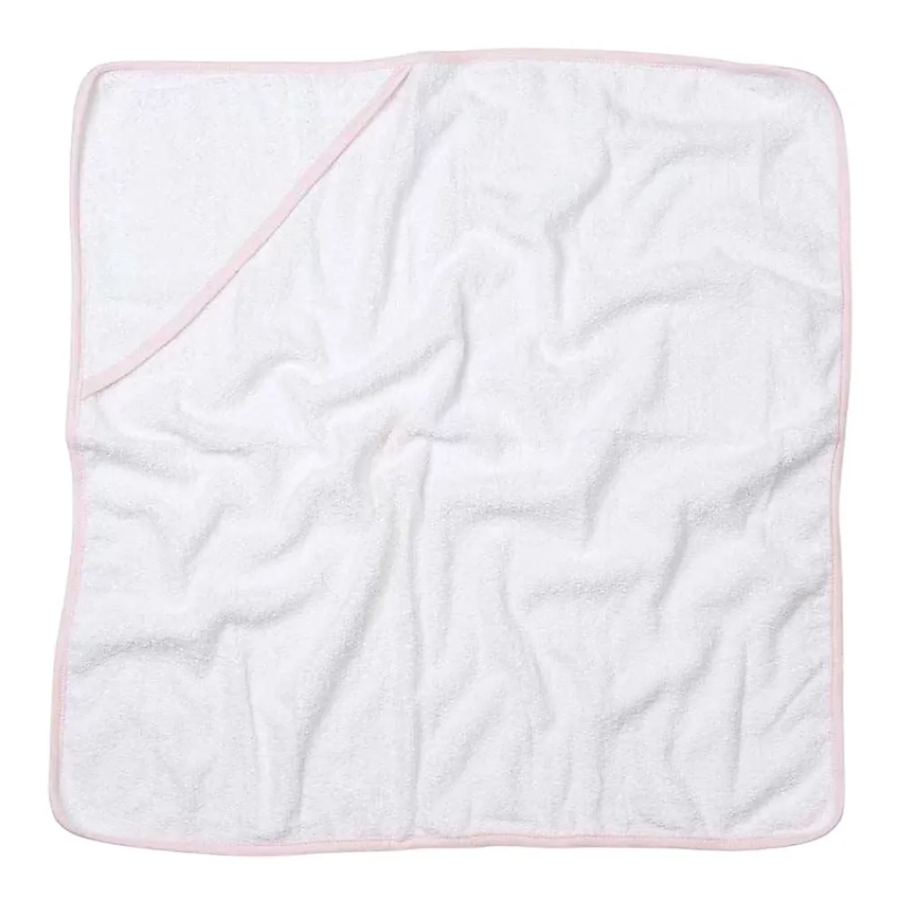 Gant De Toilette|Towel City - Poncho de bain BABIES - Bébé White/Pink (Taille unique)