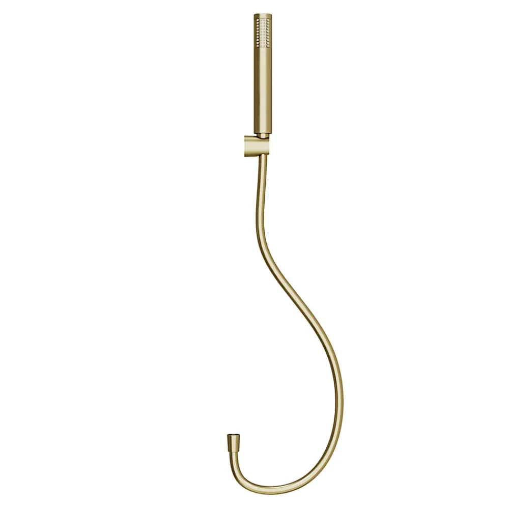 Pommeau De Douche, Flexible Et Barre De Douche|GoodHome Trio douchette + flexible + support, doré brossé, Owens