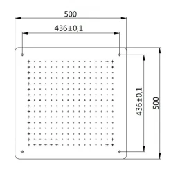Pommeau De Douche, Flexible Et Barre De Douche|Bernstein Tête de douche carrée, extra-plate en acier inoxydable DPG5005 - 50x50cm - noir