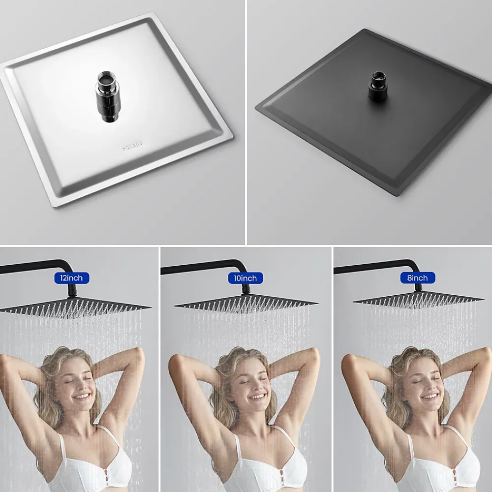 Sofetiy Max Tête de douche Inox Carrée 25cm Kit de douche