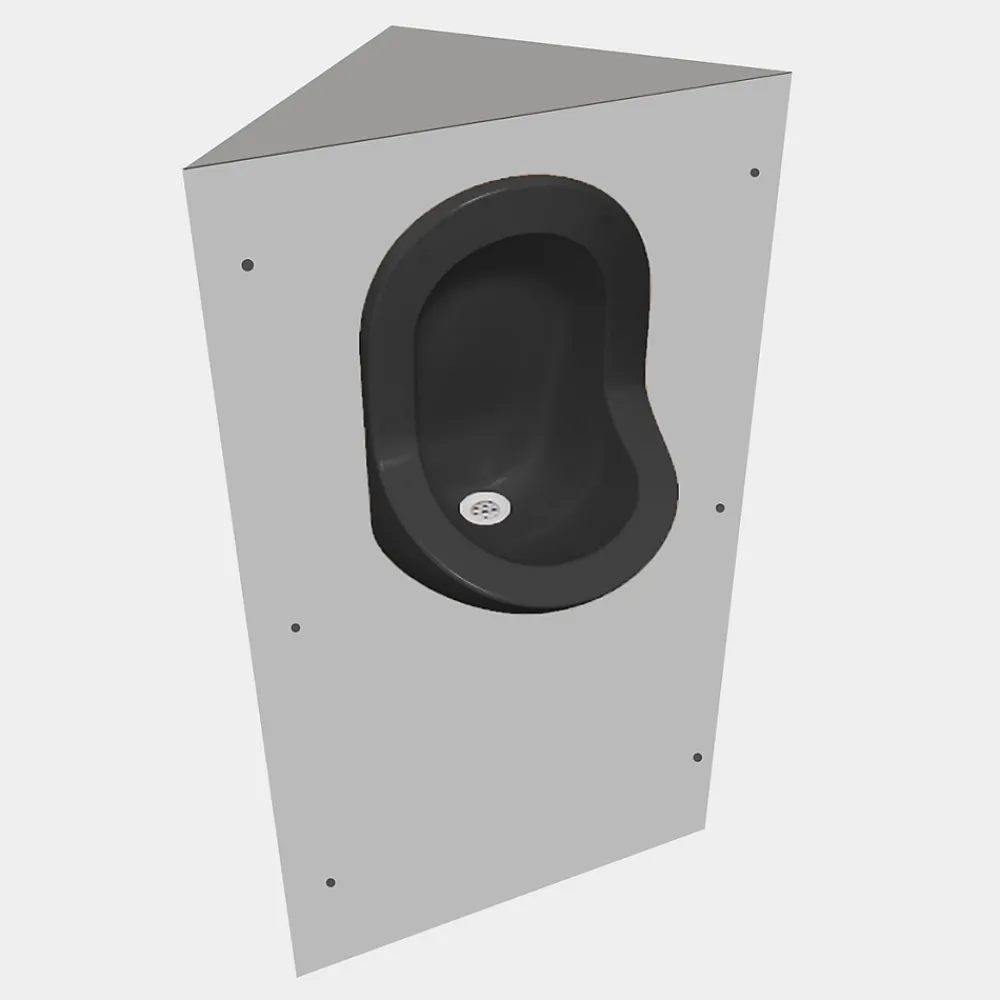 Ti'Pi Urinoir d'angle Uricoin - Version plate - Noir