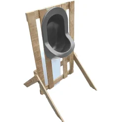 Ti'Pi Urinoir d'extérieur en palette - Epuré - Gris - Design bohème - Réservoir 25 litres