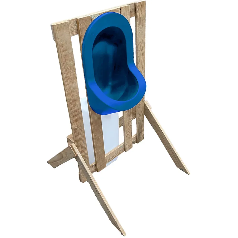 Urinoir|Ti'Pi Urinoir d'extérieur en palette - Epuré - Bleu - Design bohème - Réservoir 25 litres