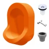 Urinoir|Ti'Pi Urinoir sans eau mural avec kit valve et manchon droit - Polyéthylène - Orange