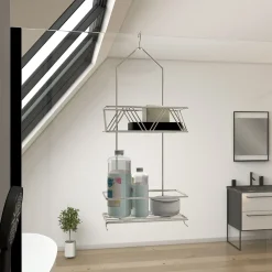 Etagère Salle De Bains|Galedo Valet Chrome suspendu 50x20x10 - ELI